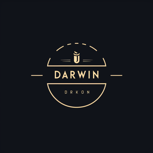Logo of Darwins Pub Bar depicting evolution and modern design