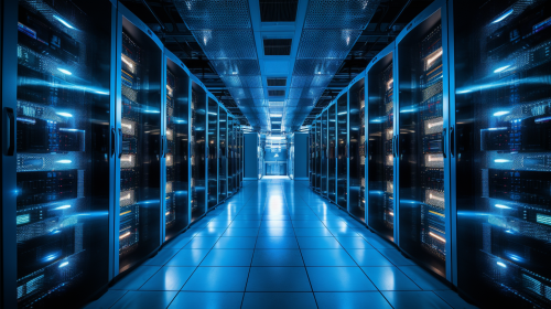 Datacenter interior with servers
