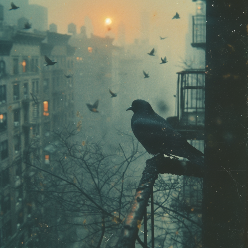 Abandoned city at dawn