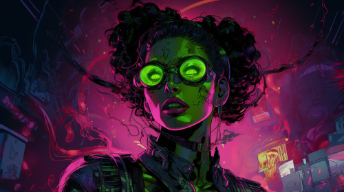 DC Comix Characters in Neon Cyberpunk