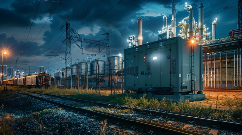 Hyperrealistic DC Converter Industrial Tech Train