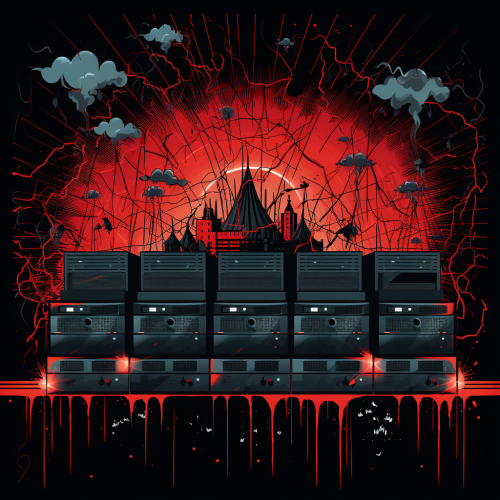 Illustration of DDoS attack on web server