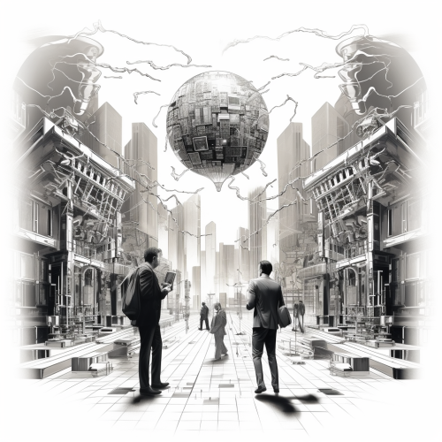 Representation of decentralization, finance, stock market in the metaverse