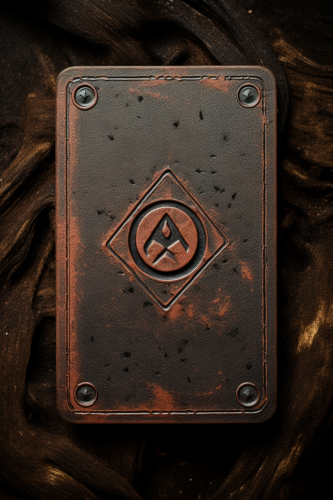 Back of Deck of Cards in Rustic Leather