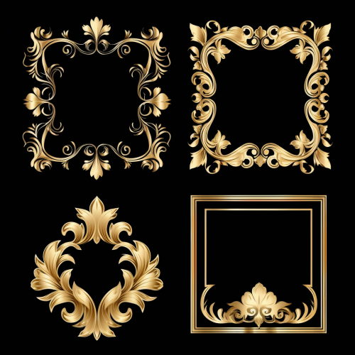 Vintage photo frame with floral corner design