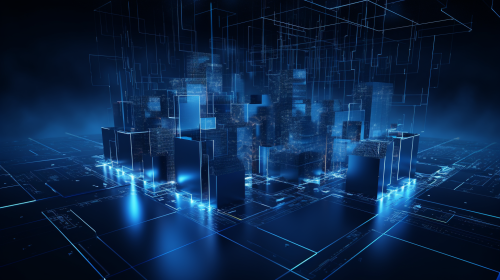 Deep blue flat data analysis elements