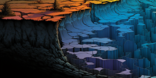 Scenic View of Deep Rift Between Tectonic Plaques