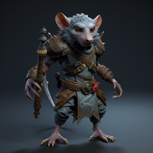 Demonic fantasy rat 3D model