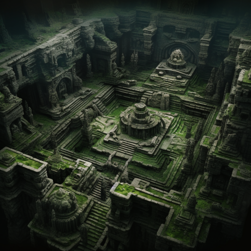 Demonic altars in an aerial view