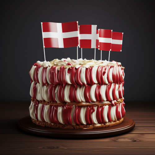 Delicious Danish flag-themed cake