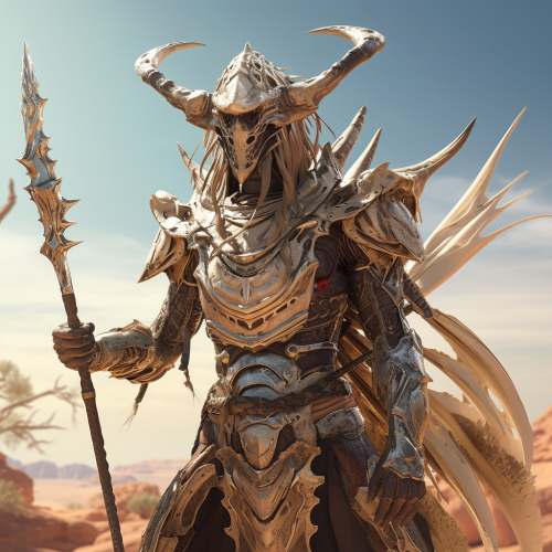 Powerful Elf Chieftain on Desert Insect Mount