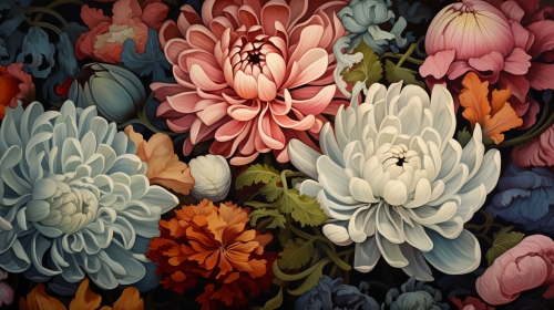 vibrant flower painting by Android Jones