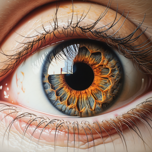 Detailed hyper-realistic eye with Dürer style
