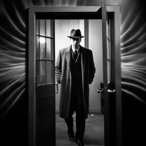 1940s detective office door