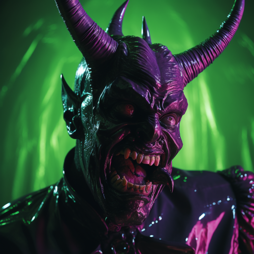 Close-up of Latex Devil with Eggplant