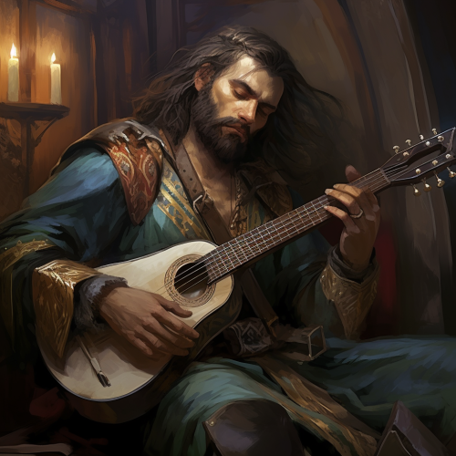 Dhampir Warlock Musician with Lyre