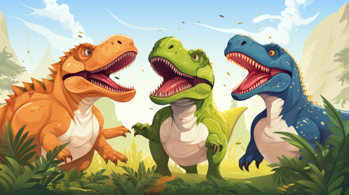 Cute dinosaur illustration for children