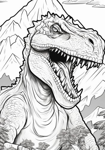 Dinosaur Coloring Book Page for Kids