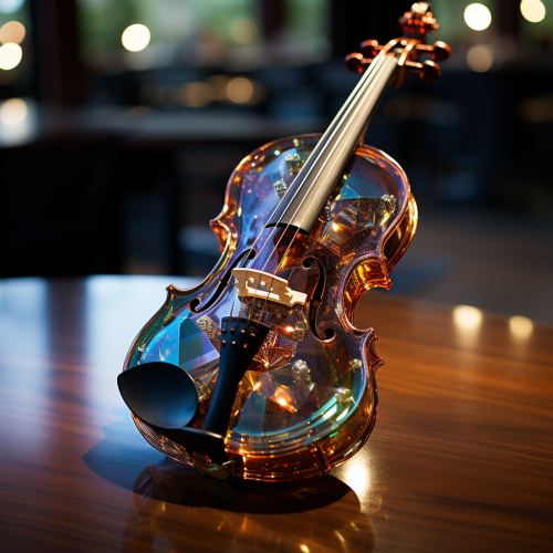 Shiny disco ball hanging above a violin Shiny disco ball hanging above a violin