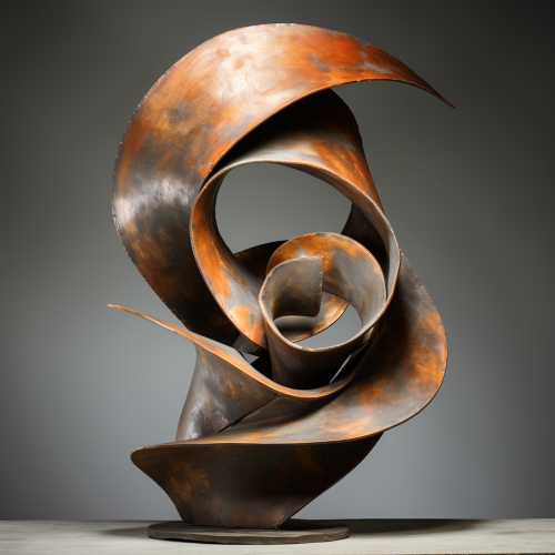Distorted metal sculpture artwork
