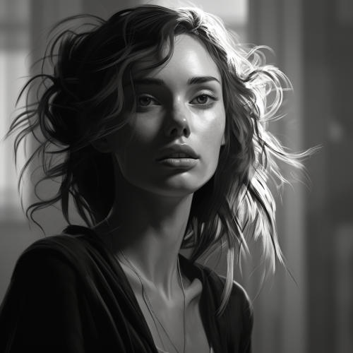 Photorealistic image of distrustful woman