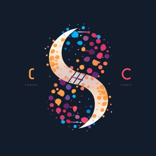 Modern logo with DNA chains and fingerprints Modern logo with DNA chains and fingerprints