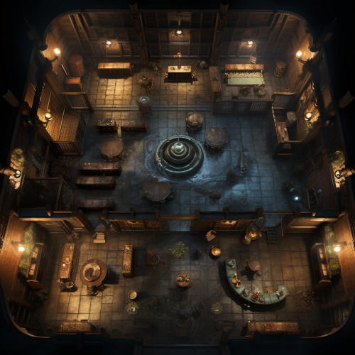 DND Battlemap Airship Deck at Night