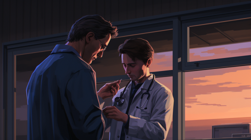 Doctor checking patient with stethoscope
