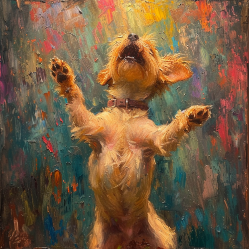 Dog dancing action shot