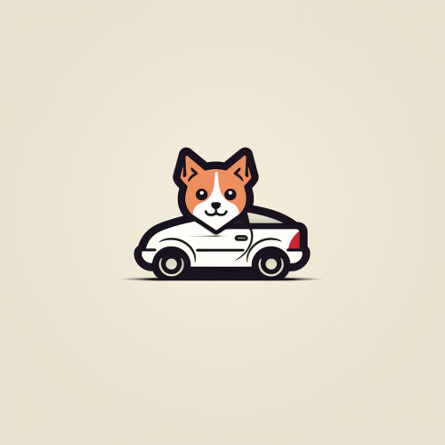 Simplistic logo featuring a dog and JDM car