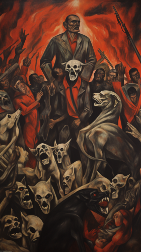 Soldiers in Dog Revolution Mural