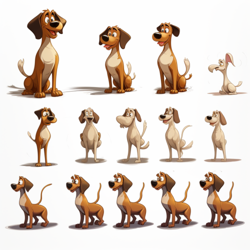 Dog standing in Rayman art style