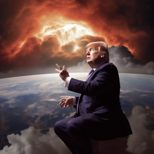 Donald Trump realizing world ending