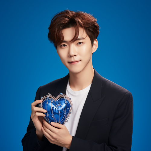 Smiling Lee Donghae with Heart-Shaped Accessory