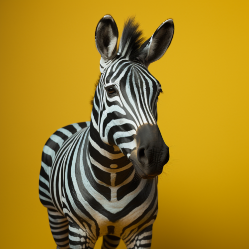 Donkey with painted zebra stripes