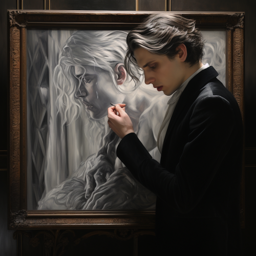 Dorian Gray admiring his portrait Dorian Gray admiring his portrait
