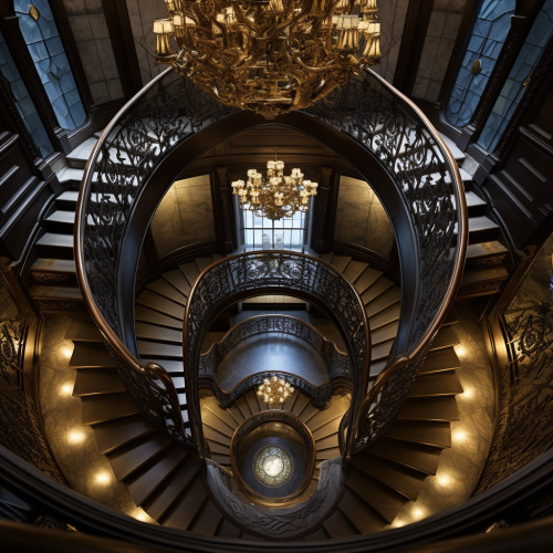 Double Spiral Staircase Trophy Top View Double Spiral Staircase Trophy Top View