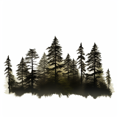 Silhouette of Douglas Fir Trees