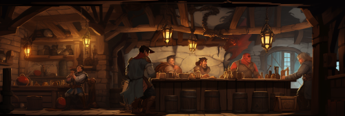 Player character talking to Gerald the Innkeeper