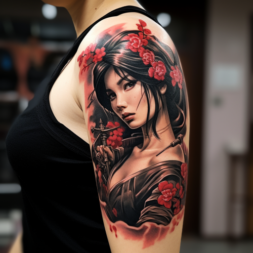 Dragon Geisha Arm Tattoo Dragon Geisha Arm Tattoo