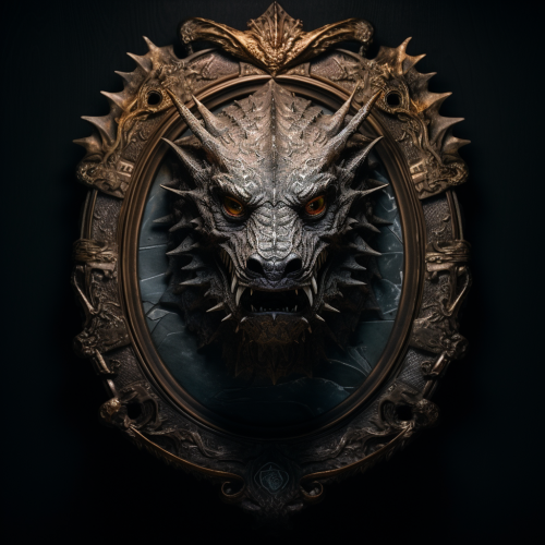 Dragon head Oroboros mirror with empowering quote