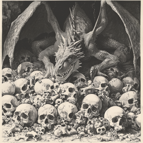 Dragon Wings Meditation Skulls Bones Roman Armor