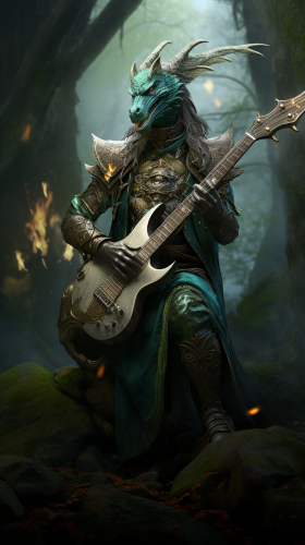 Dragonborn warlock bard performing ritualistic dance