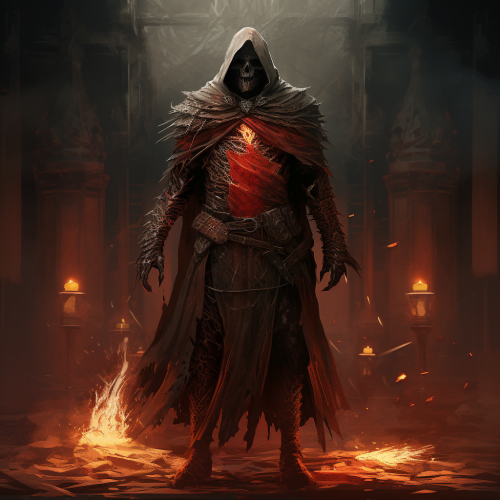 Undead mage summoning in dark dungeon