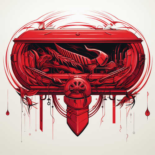Sketch of dream, fail, system in red, black, and white Sketch of dream, fail, system in red, black, and white