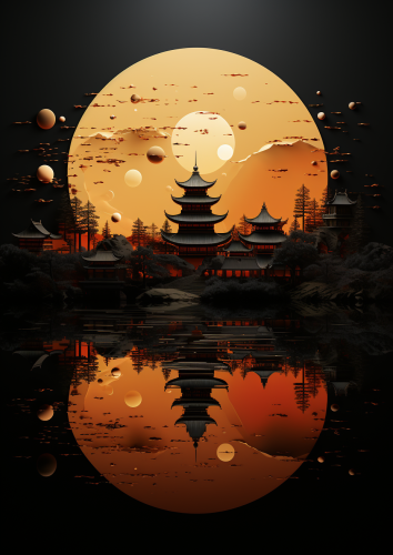 Dreamlike Oriental Eclipse Time-lapse View