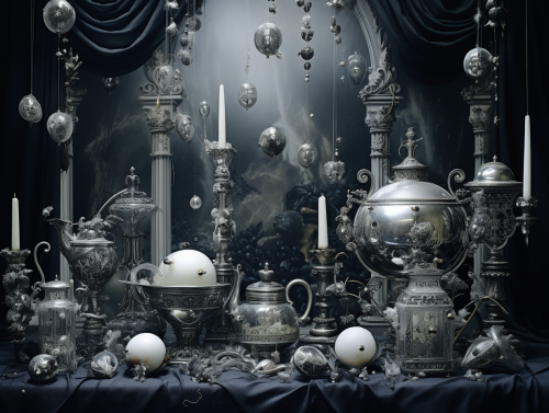 Dark dreamscape in silver and pewter