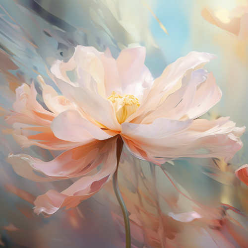blooming flower oil painting soft hues blooming flower oil painting soft hues