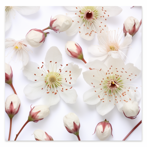 Cute gumnut blossom on white background