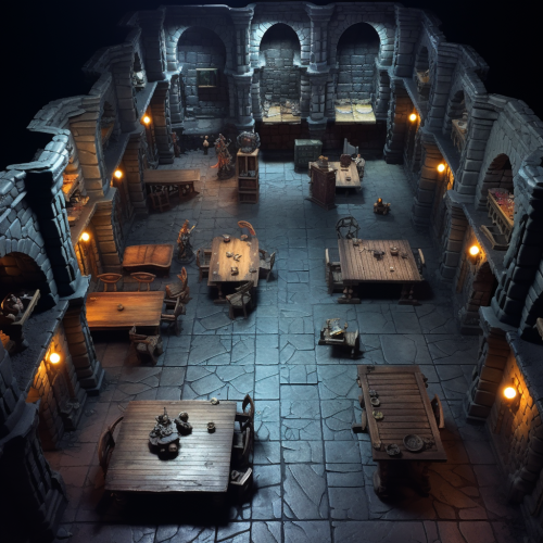 Dungeon corridors and rooms for dungeon master screen